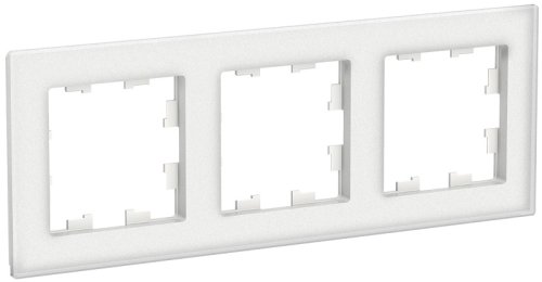 Рамка универсальная Systeme Electric AtlasDesign Nature 3-м. матовое стекло белый картинка